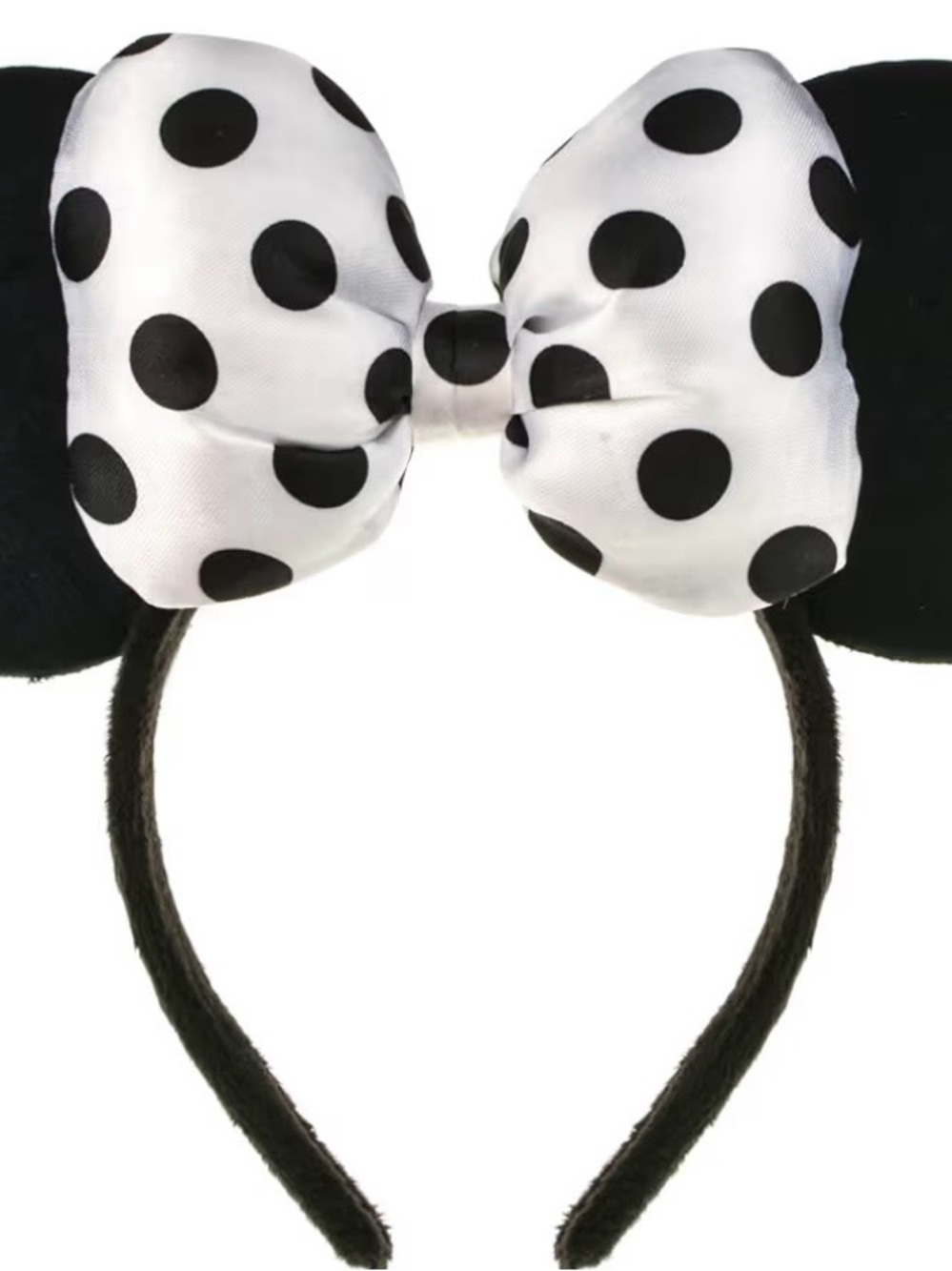 Black and White Polka Dot Minnie Ear Headband - nwot